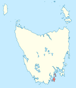 Tasmanie: L’île Bruny (en rouge)